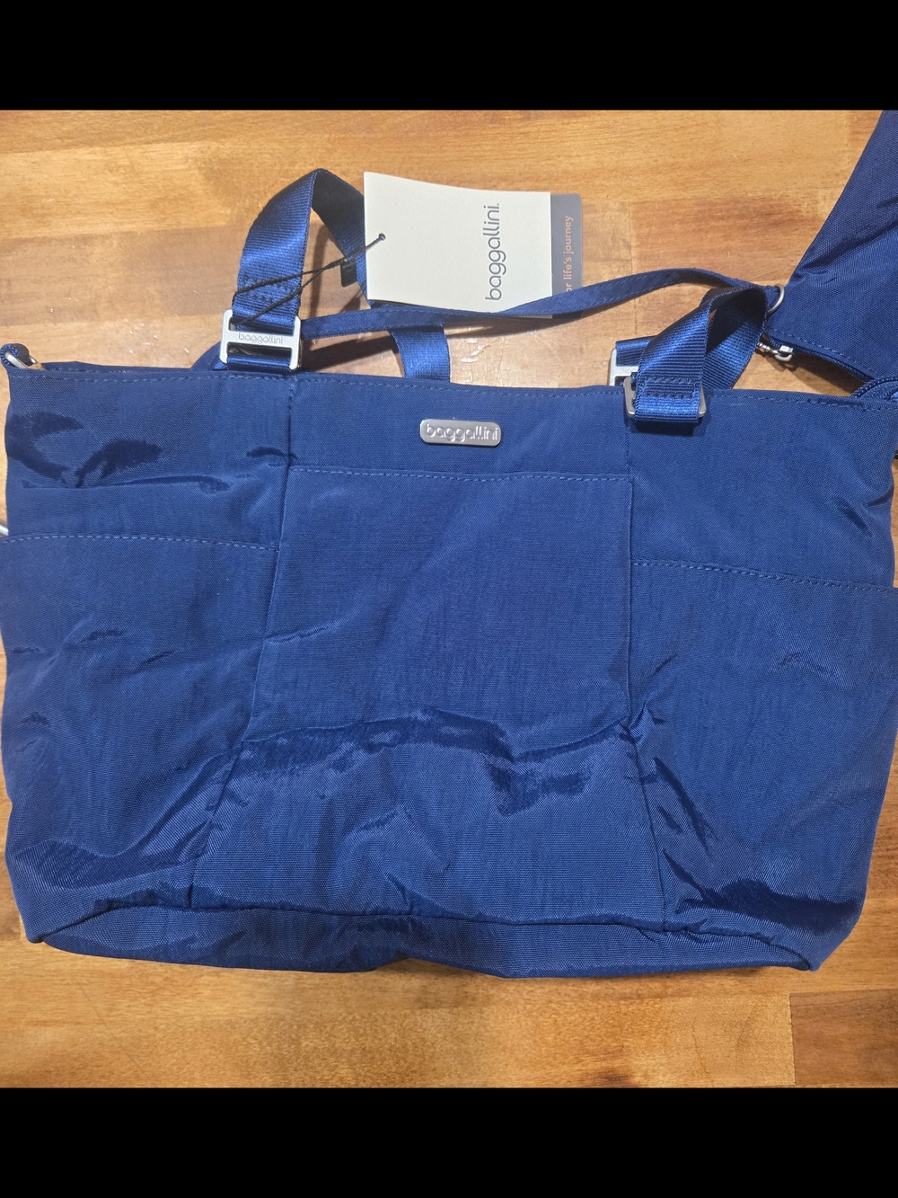 Baggallini Navy Everyday Tote with Crossbody Strap - Picture 2 of 10